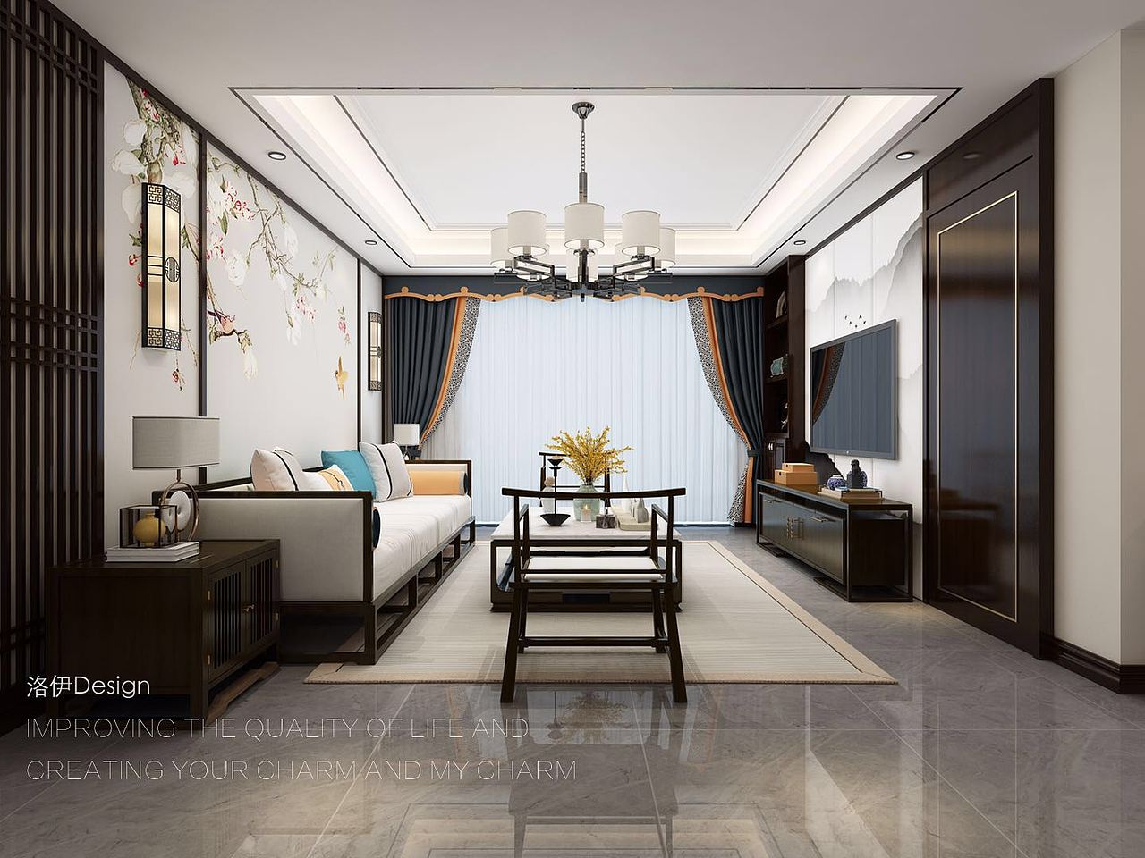 玫瑰园新中式（图ZMTYzMDU5MTQw） - 家装设计 - 站酷设计师室内设计师肖荣原创素材 - 站酷ZCOOL