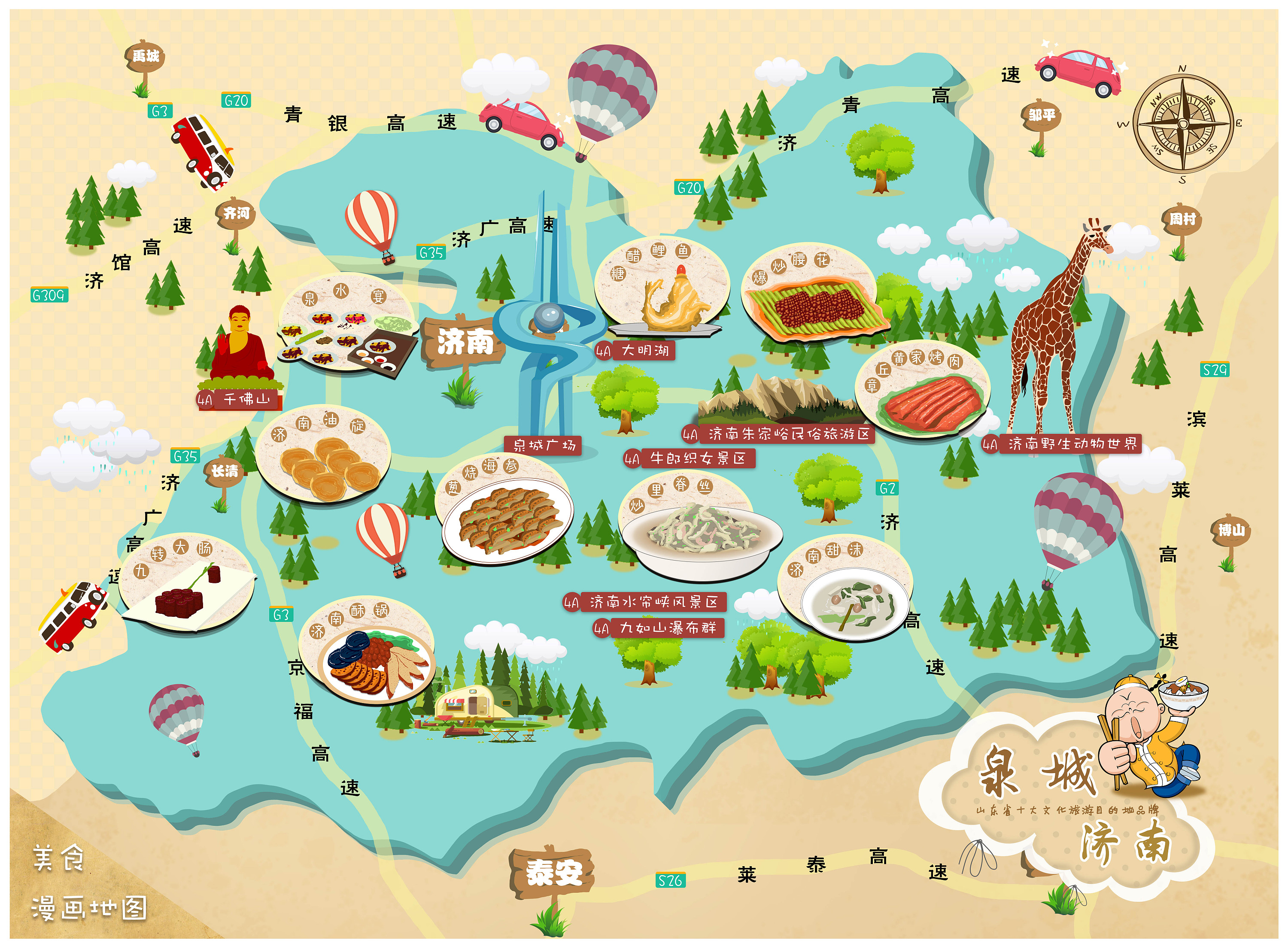 美食地图简笔画 步骤图片