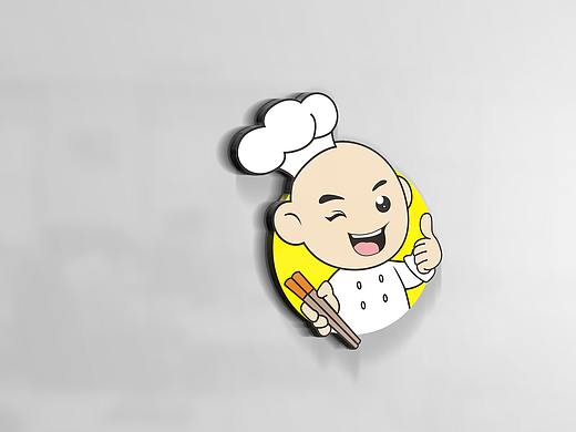 卡通厨师餐饮饭馆外卖LOGO商标设计