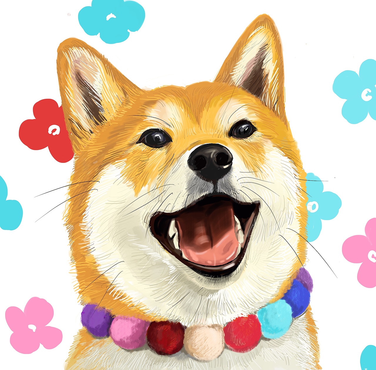 手绘宠物头像（图ZMzA1MDI2NTY4） - 艺术插画 - 站酷设计师开开开开哥原创素材 - 站酷ZCOOL