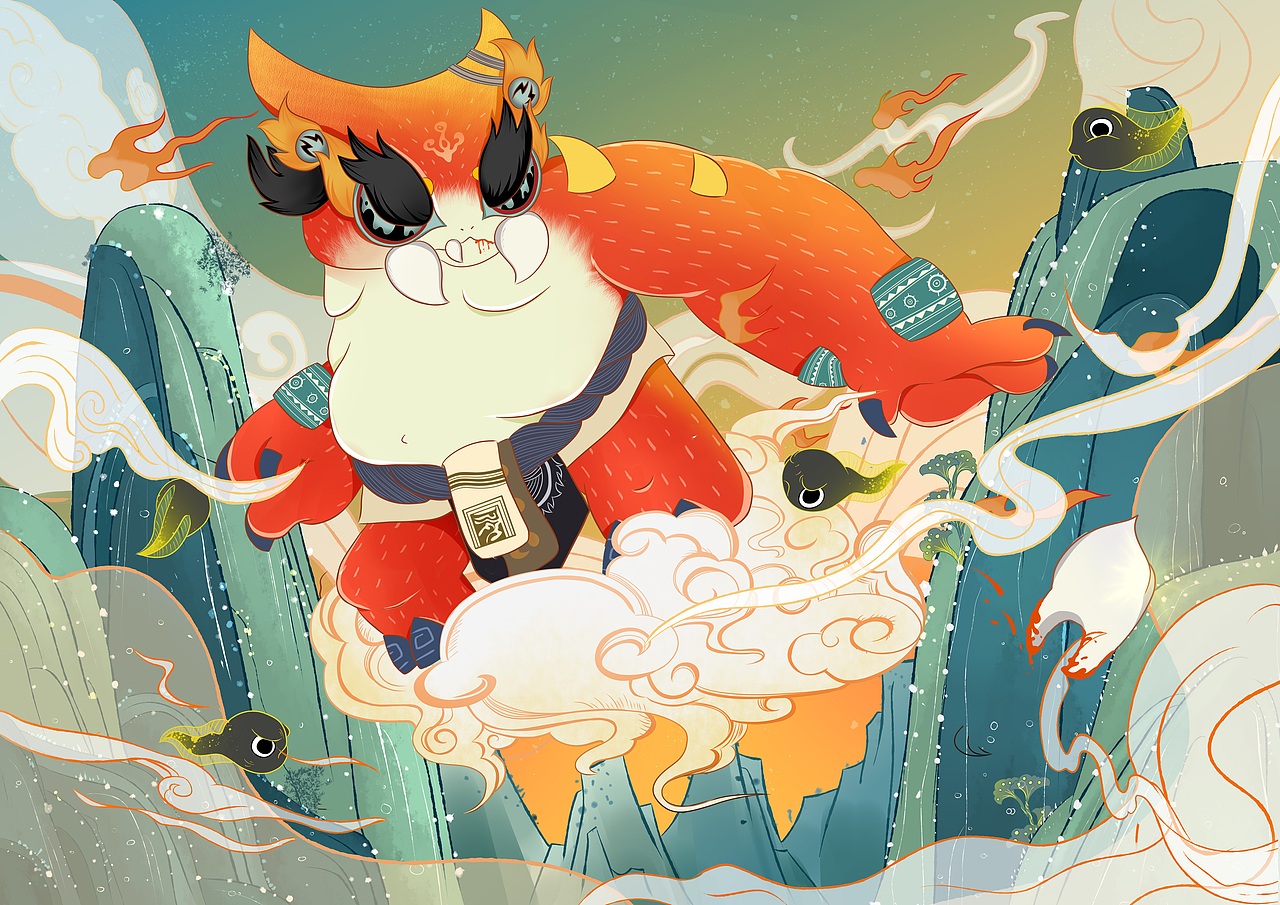 壮族神话故事蛙神与雷王插画绘本