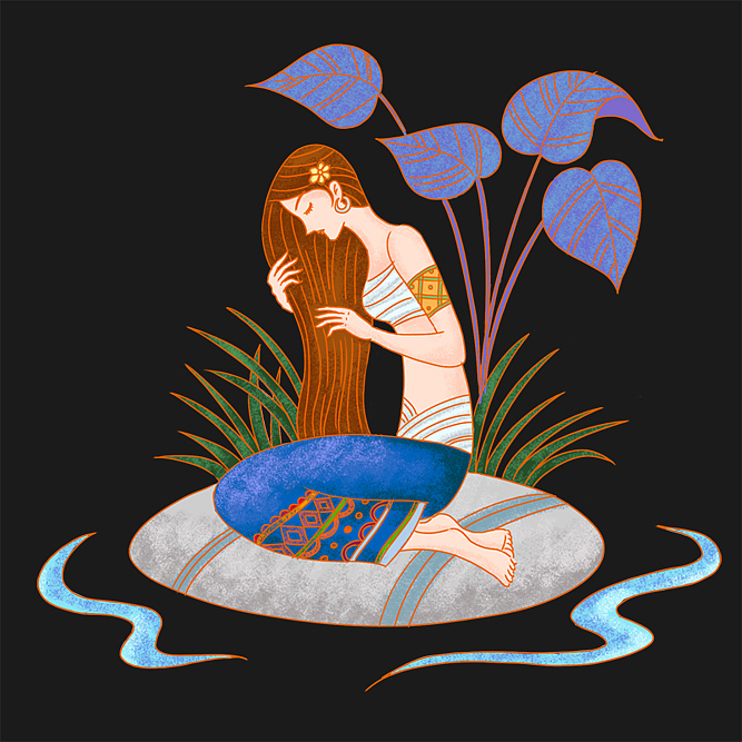 少数民族少女（图ZMjMwMDYxODU2） - 商业插画 - 站酷设计师箕宿仙人原创素材 - 站酷ZCOOL