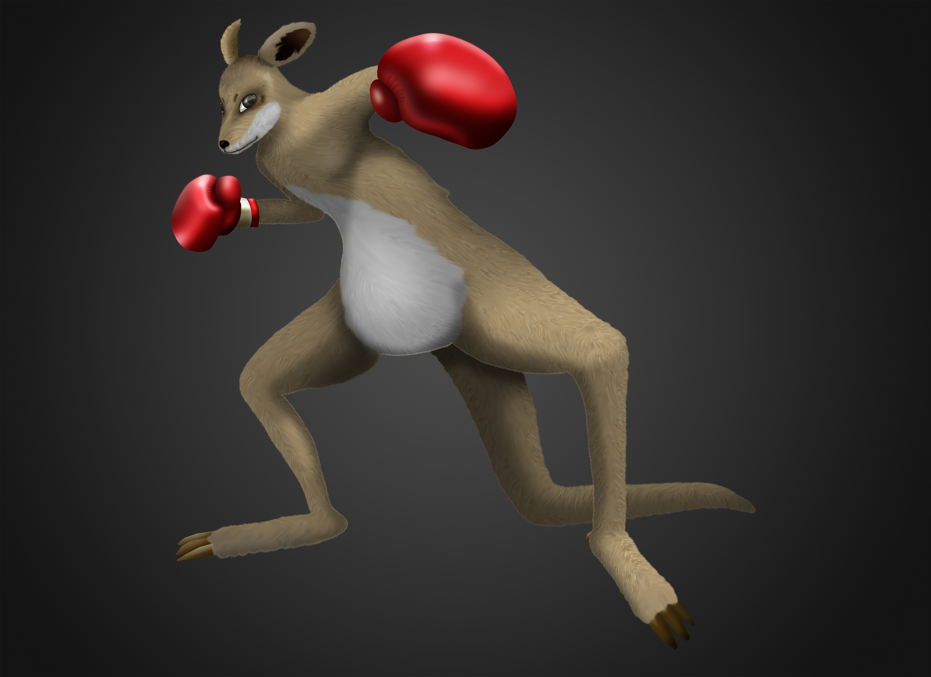 帮盆友健身房做的吉祥物袋鼠jump