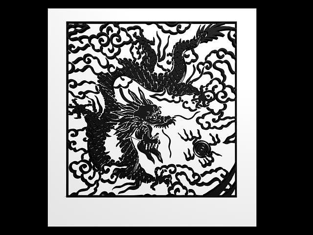 中国龙镂空雕刻