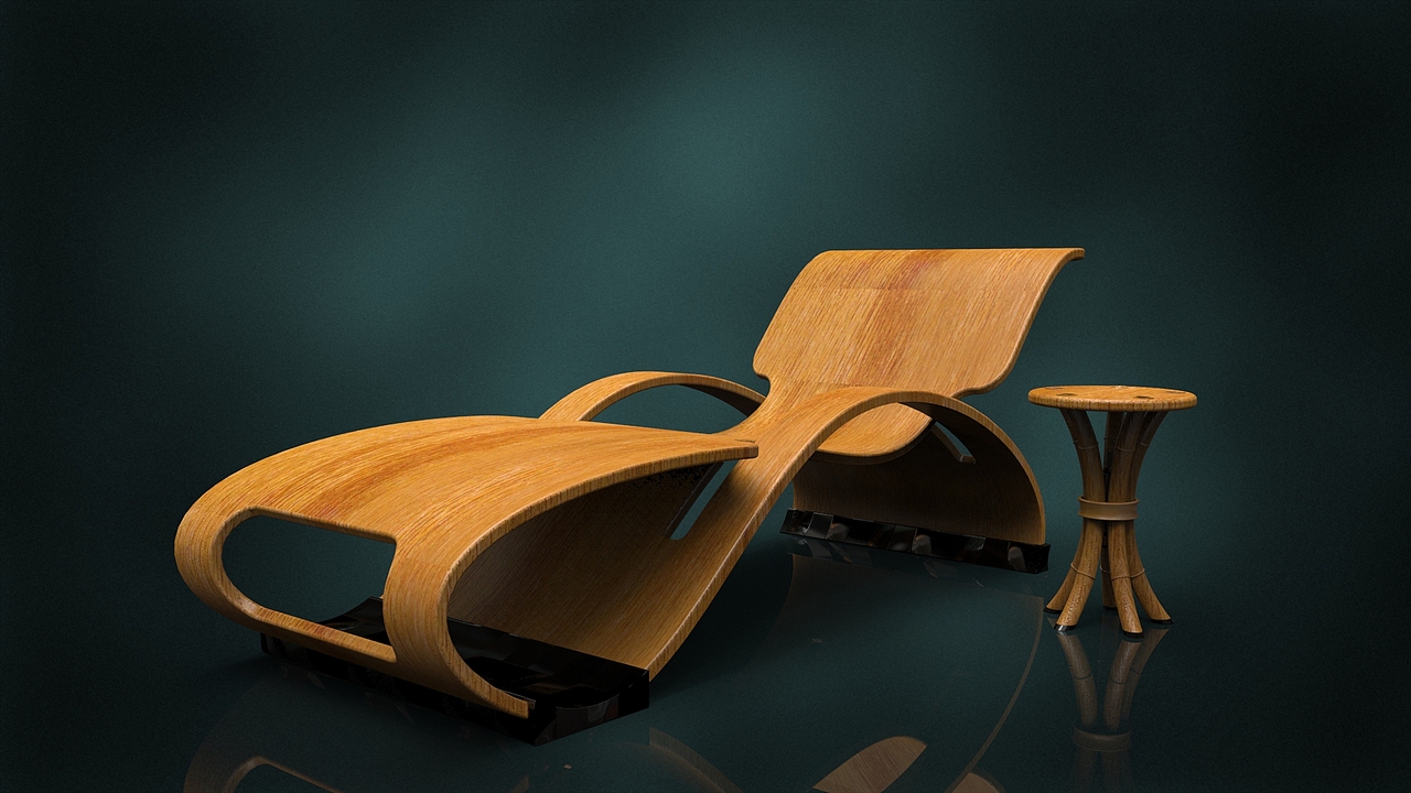 竹木类家居(躺椅+五根竹台)