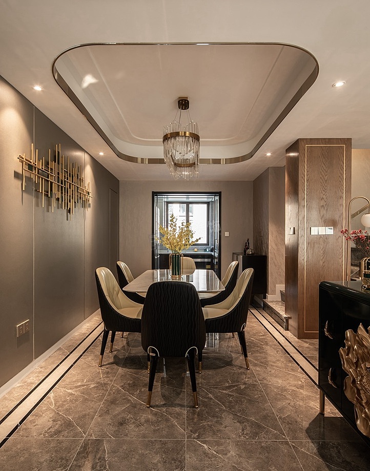 龙湖U城洋房复式装修实景图,时尚轻奢风格设计案例