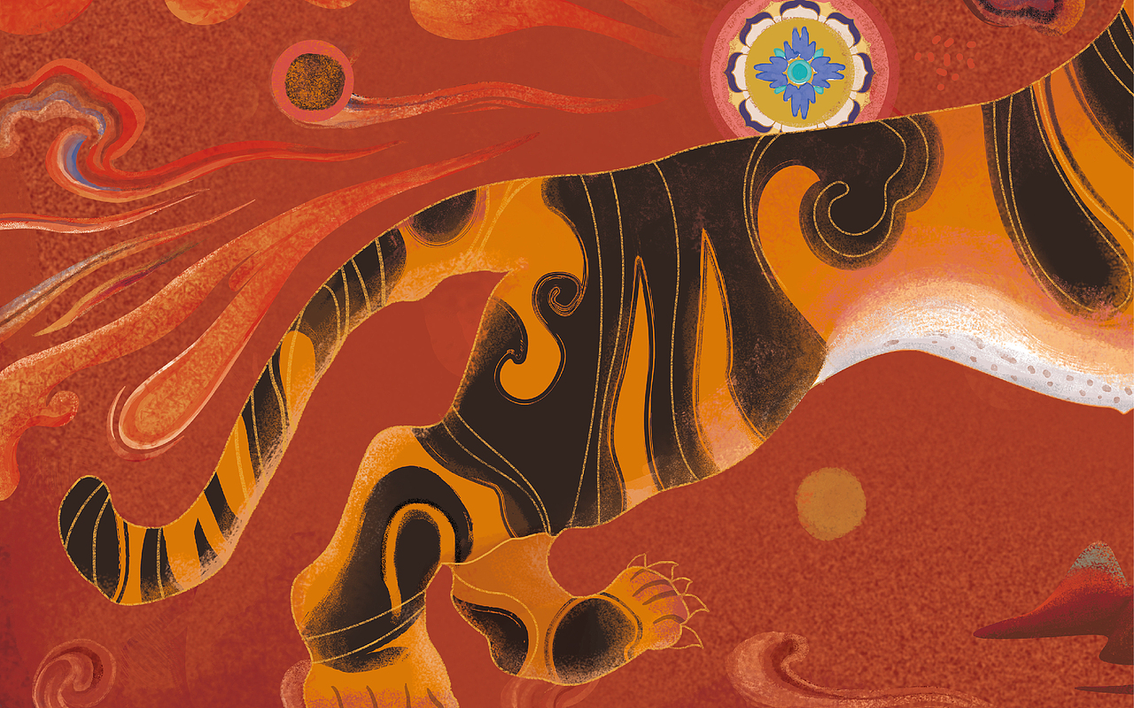 百雀羚x敦煌博物馆 限量版彩妆眼影盘插画