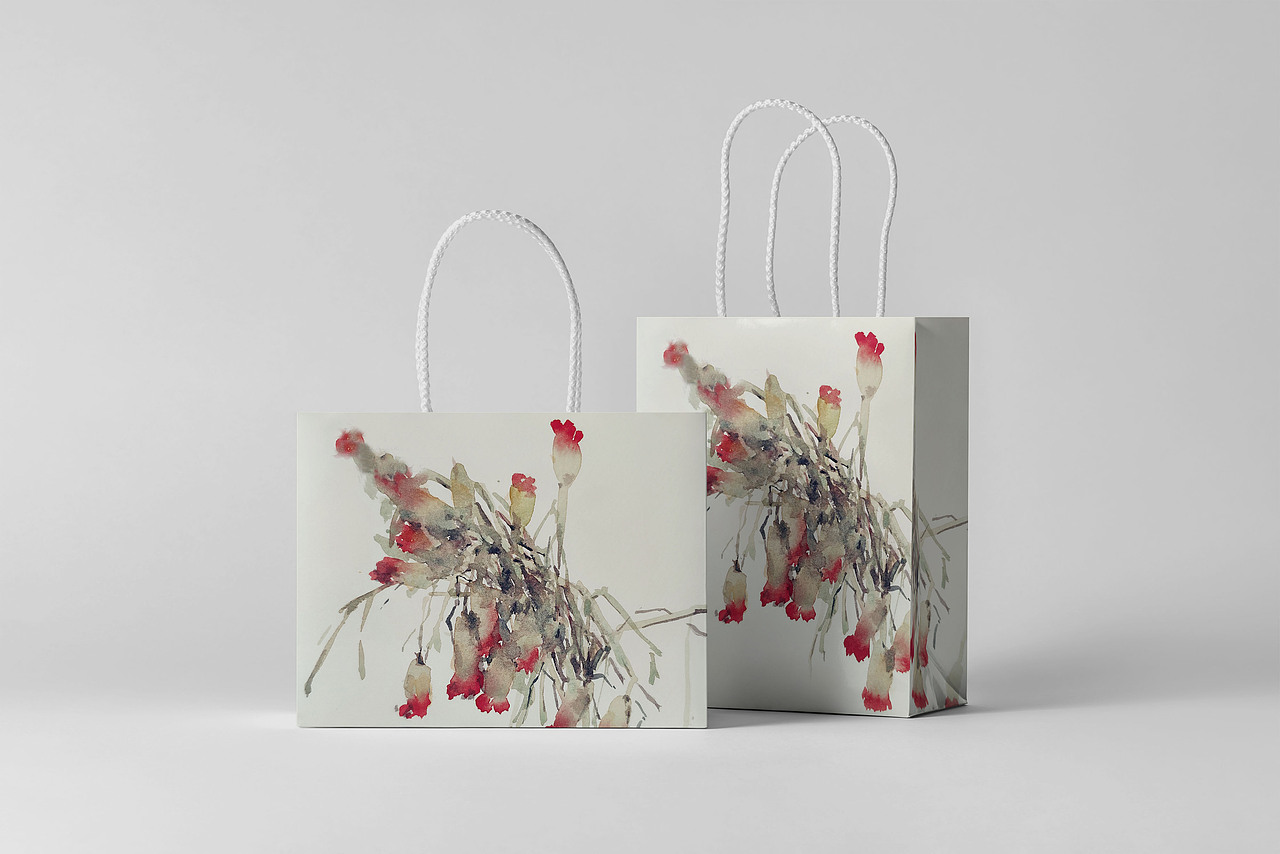 【作品合集】将自己的水彩画做成了礼品包装袋的样子