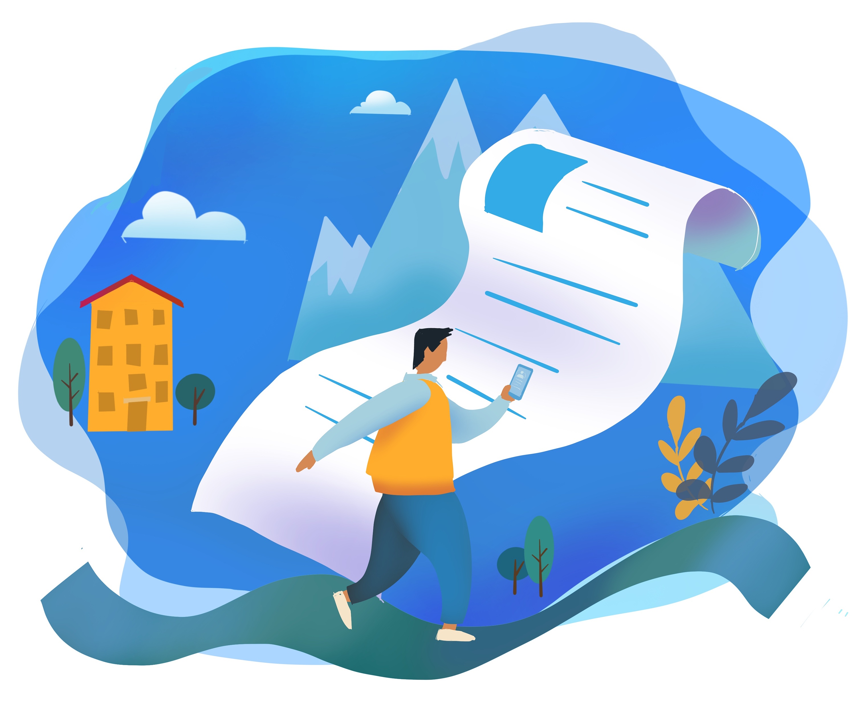 新冠相关的宣传插画proceated