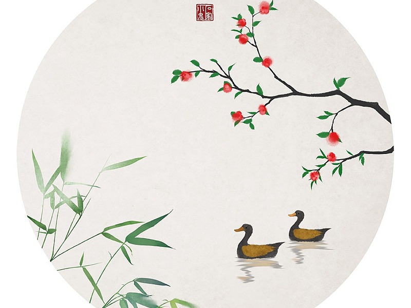 古诗配图草长莺飞二月天拂堤杨柳醉春烟