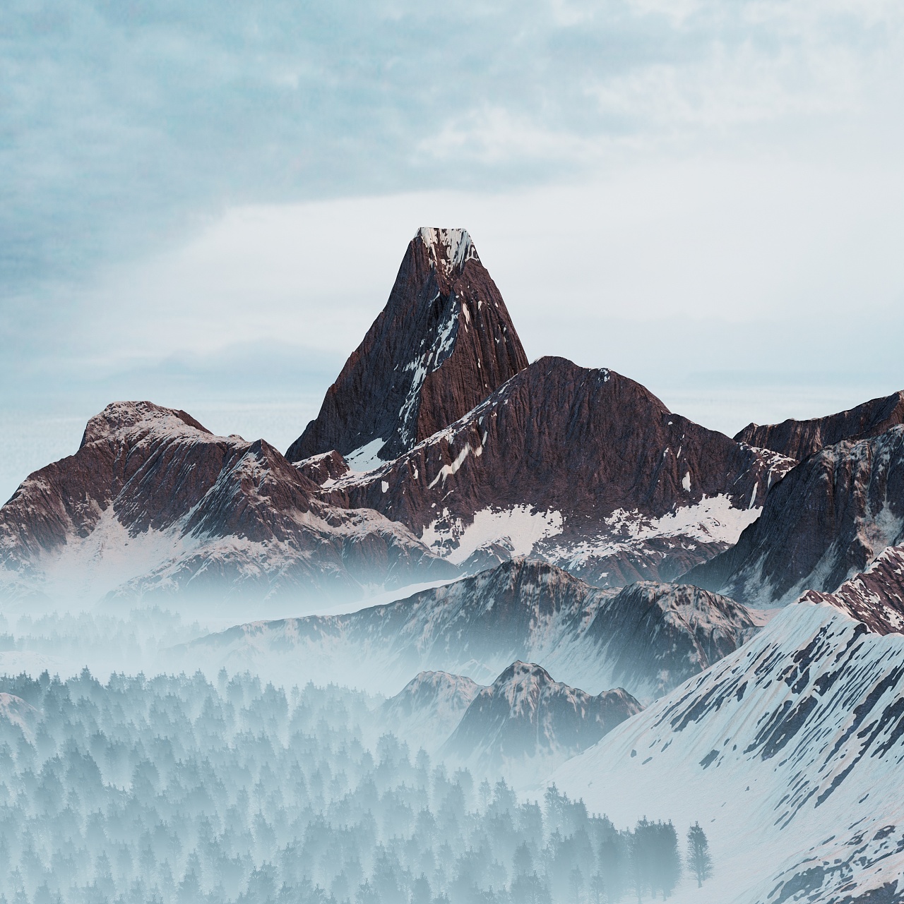 雪山场景|三维|场景|xzcddc24 - 原创作品 - 站酷 (zcool)