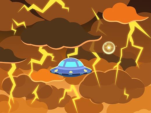 金星/水星/地球-地表矢量风插图-动画场景