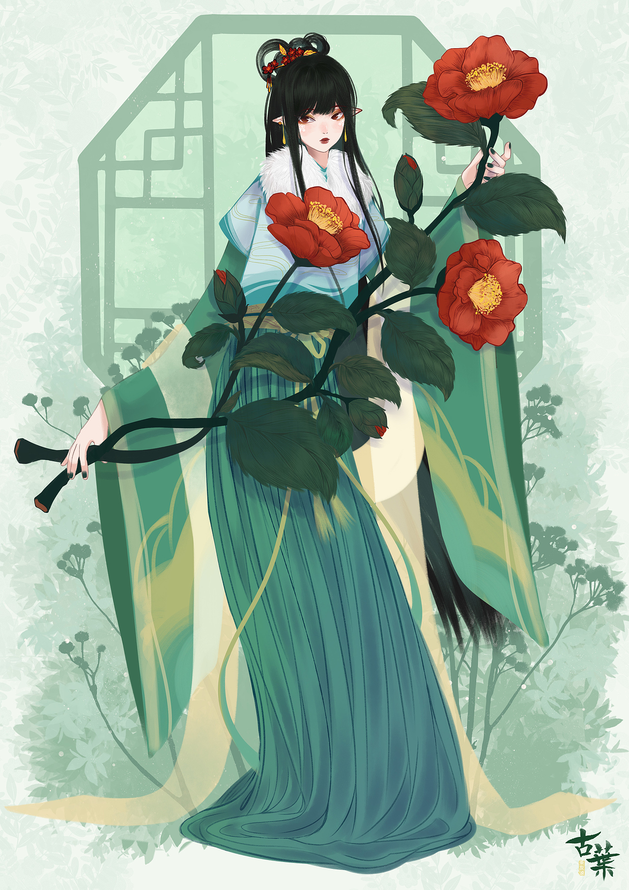 茶灵—{古枼}（图ZMjc1ODExNjAw） - 艺术插画 - 站酷设计师群青夜火原创素材 - 站酷ZCOOL