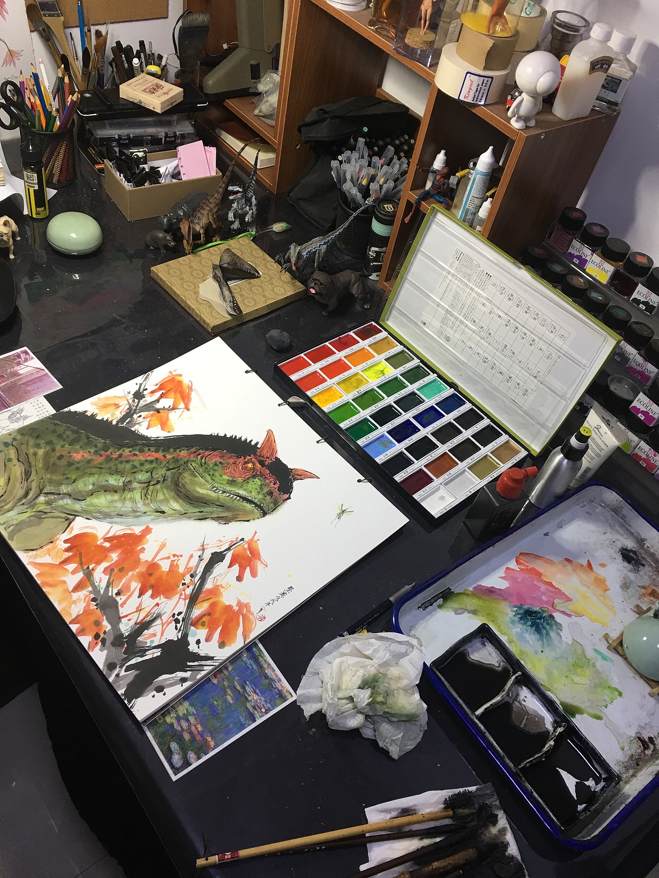 水墨恐龙系列一#侏罗纪世界（图ZMTI2Mzg3OTgw） - 绘画 - 站酷设计师空明007原创素材 - 站酷ZCOOL