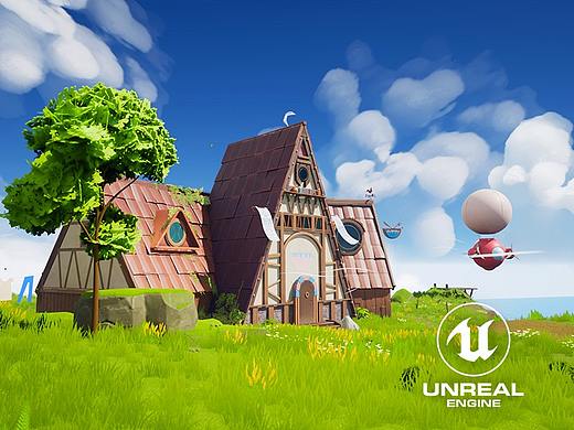 UE5个人风格化作品《海岛小屋》