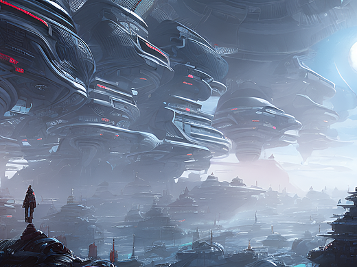 #站酷梦笔#流浪地球，赛博朋克（个人主页-ZNjQxNzkwMjQ=） - AI作品 - 站酷设计师無藝原创素材 - 站酷ZCOOL