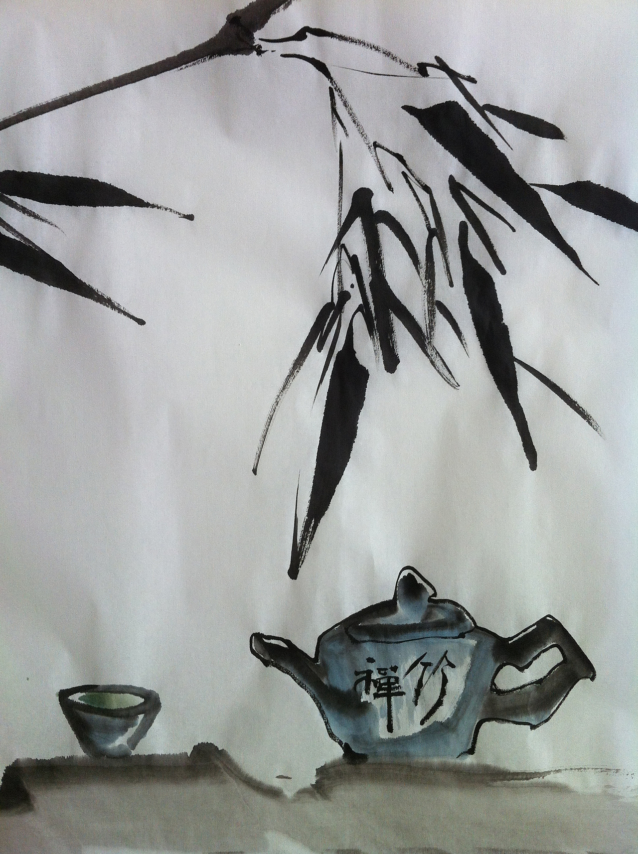 禅茶一味 聚马凉石|纯艺术|绘画|聚马凉石_原创作品-站酷(zcool)