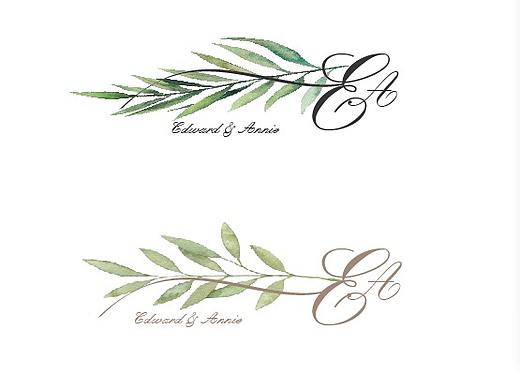 Wedding-法式花体婚礼LOGO设计