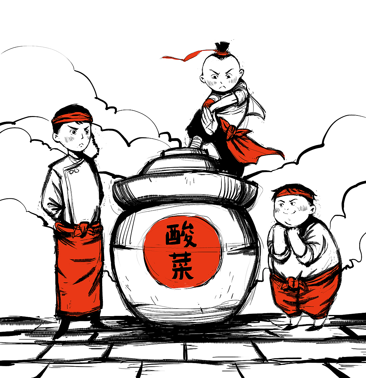 愚小二酸菜鱼插画设计