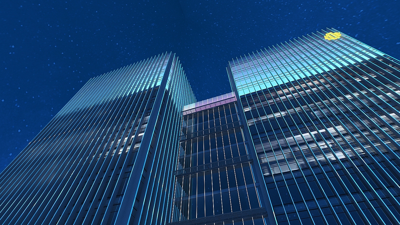 高楼夜景照明设计3d漫游