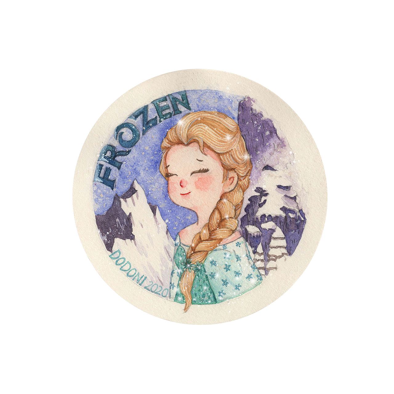 迪士尼水彩卡通人像