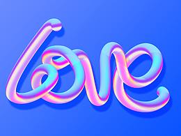 LOVE軟管發(fā)光字體