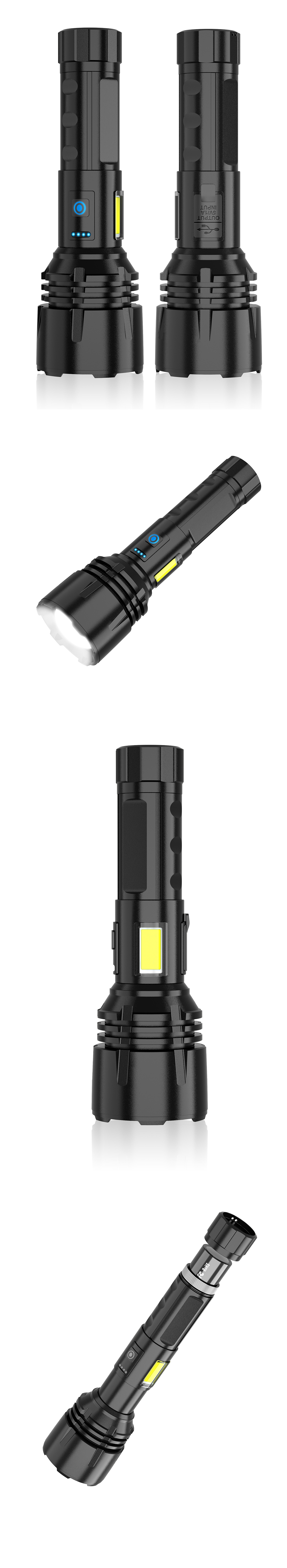 野外战术手电筒建模渲染图