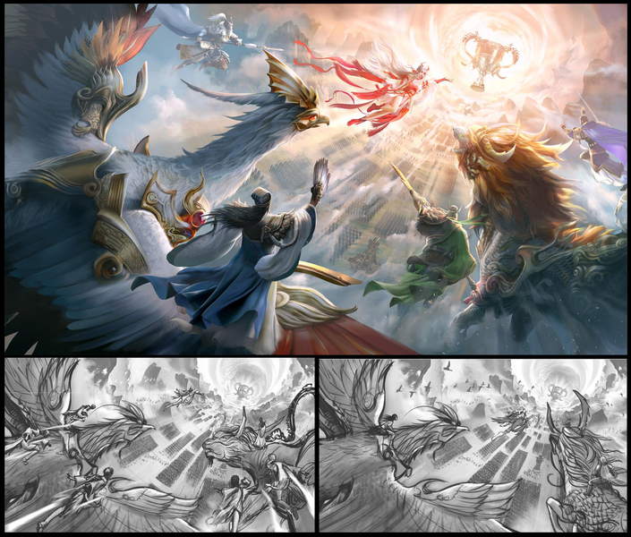 游戏角色场景插画