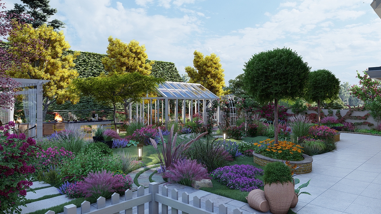 重庆龙湖揽镜500平方花镜花园(完工)_溪云庭景观设计-站酷zcool