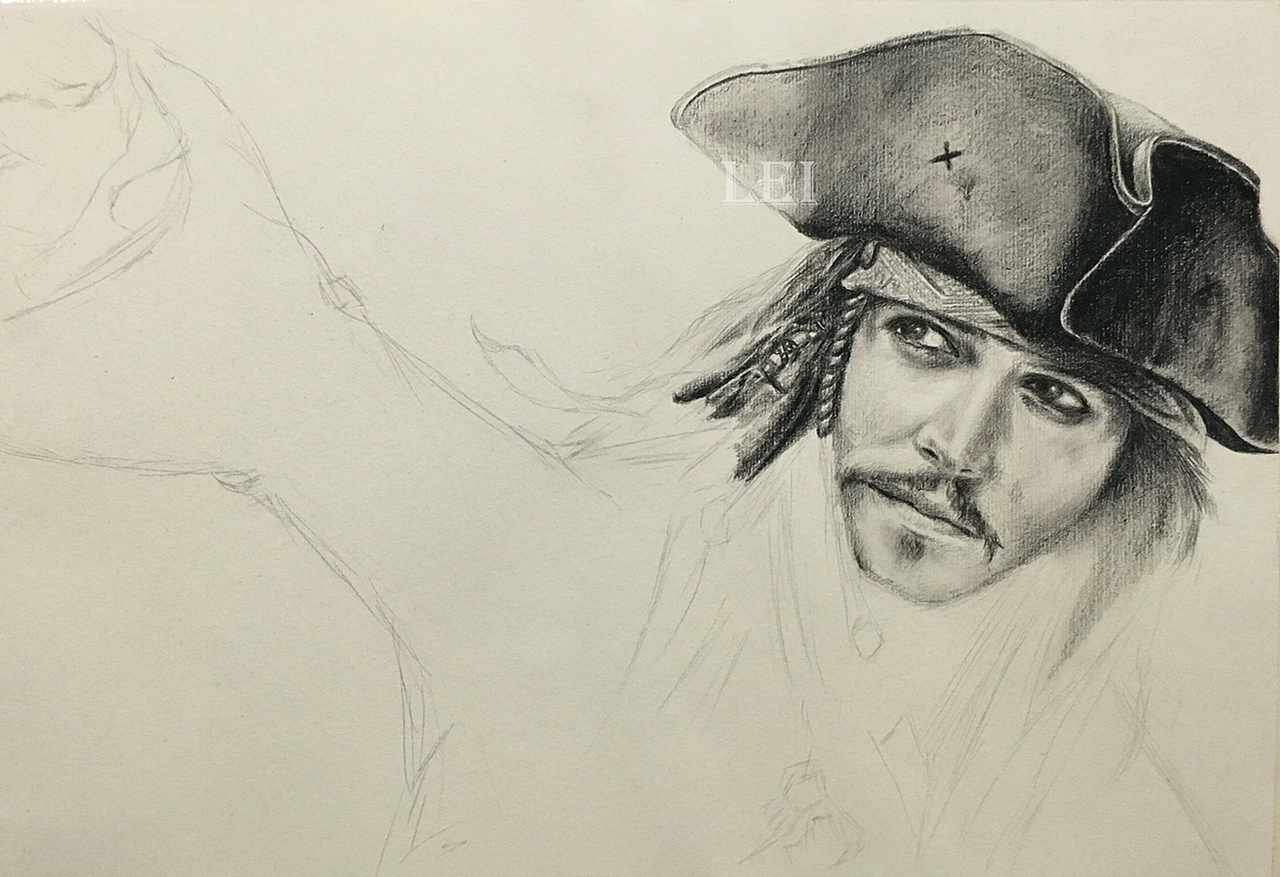 8开杰克船长黑色彩铅