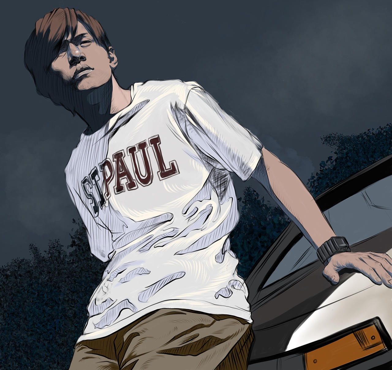 周杰伦,procreate板绘步骤图