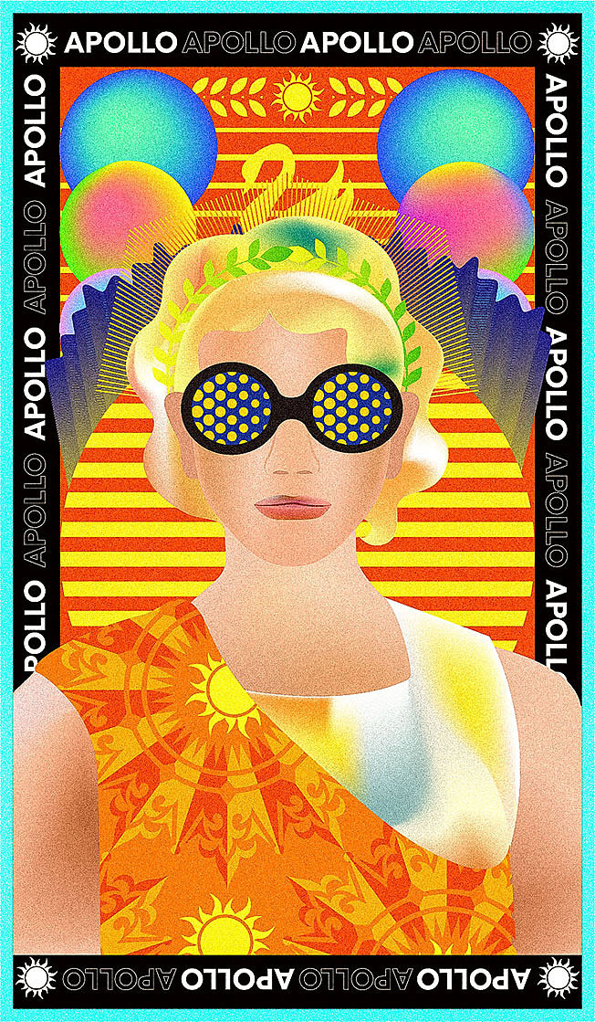 波普艺术与古希腊神结合一组插画