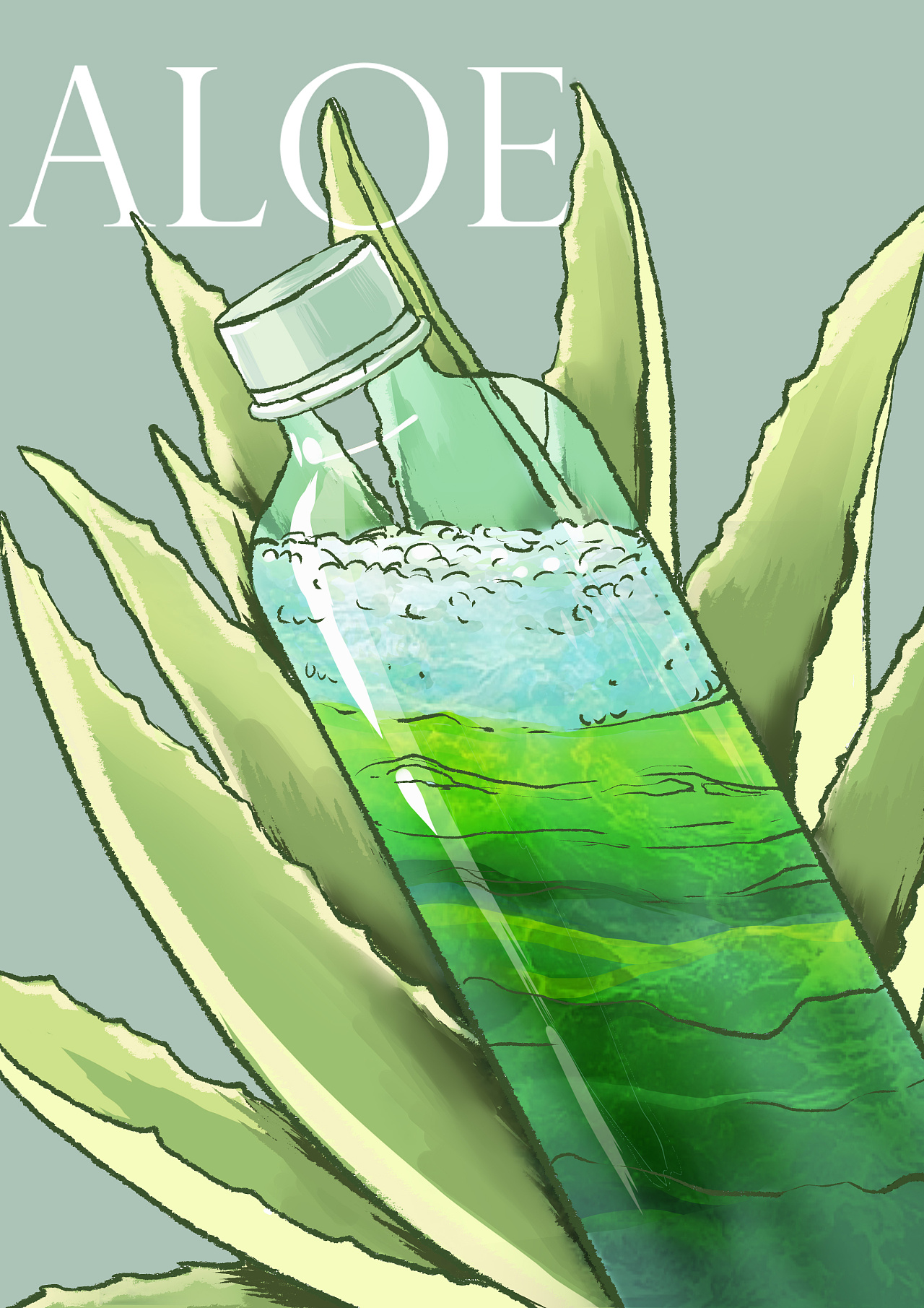 芦荟瓶子|插画|新锐潮流插画|chengm0 - 原创作品 - 站酷 (zcool)