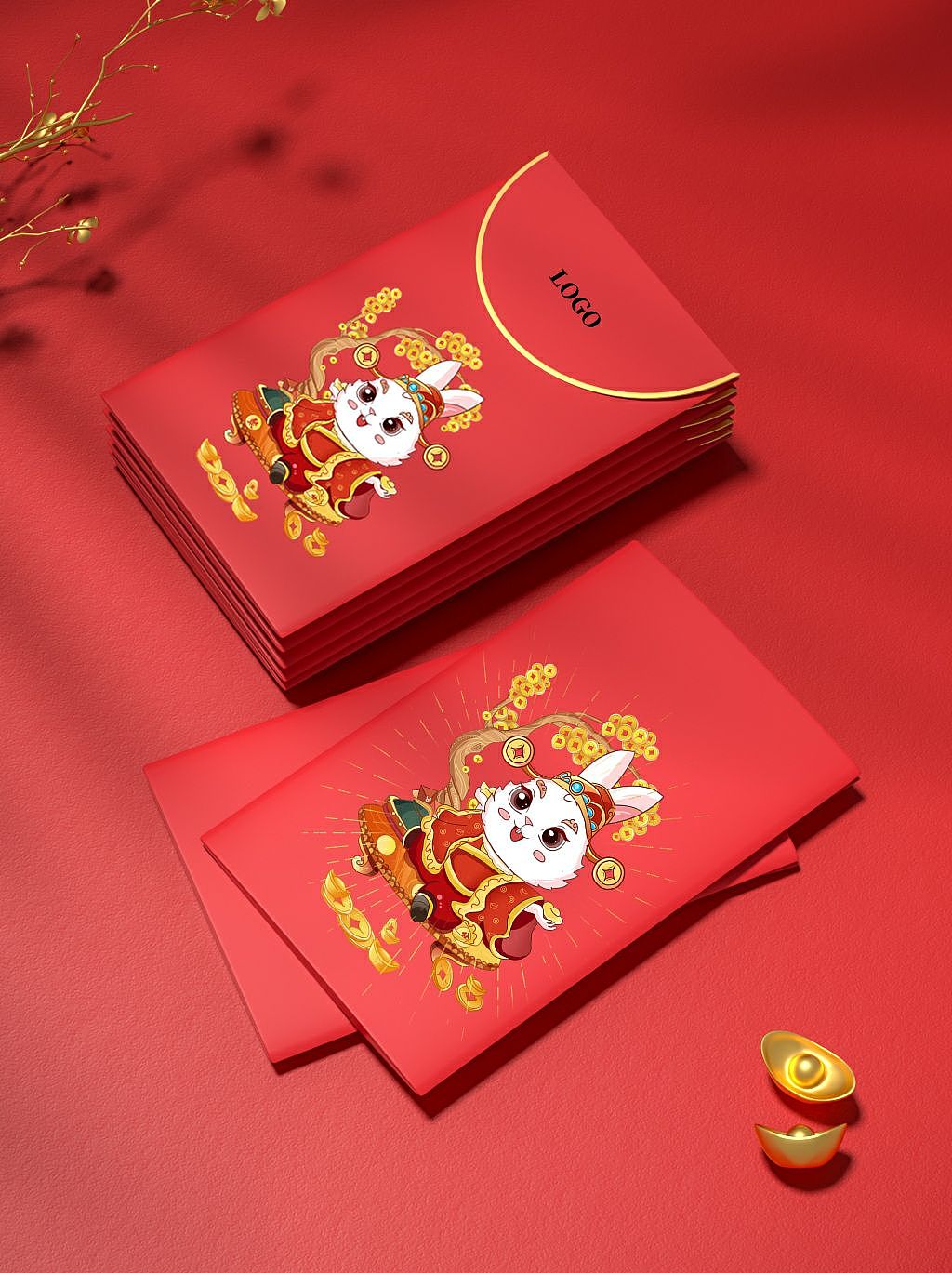 国潮新年兔年IP（图ZMzIyMTM3ODIw） - 商业插画 - 站酷设计师番茄员里的贝壳原创素材 - 站酷ZCOOL