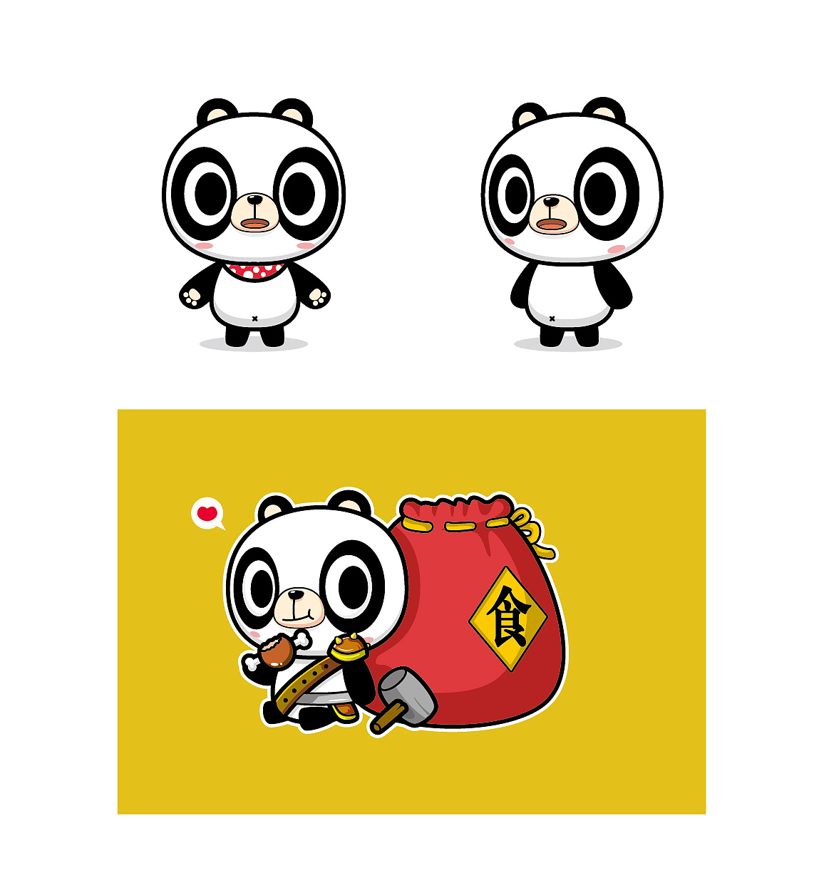 吃货熊猫&海盗熊猫_木木语-站酷ZCOOL