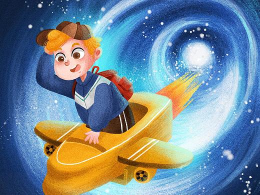 插画-穿越时空隧道