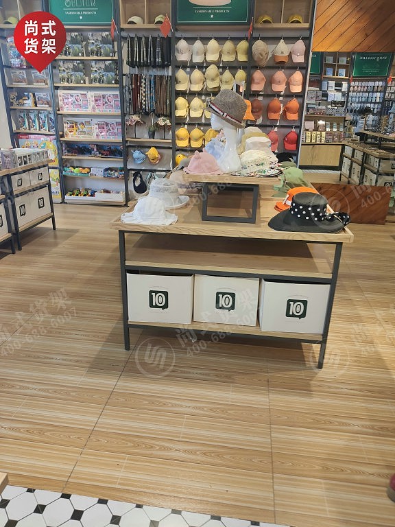 邢台木结合流水台展示架诺米文具店货架