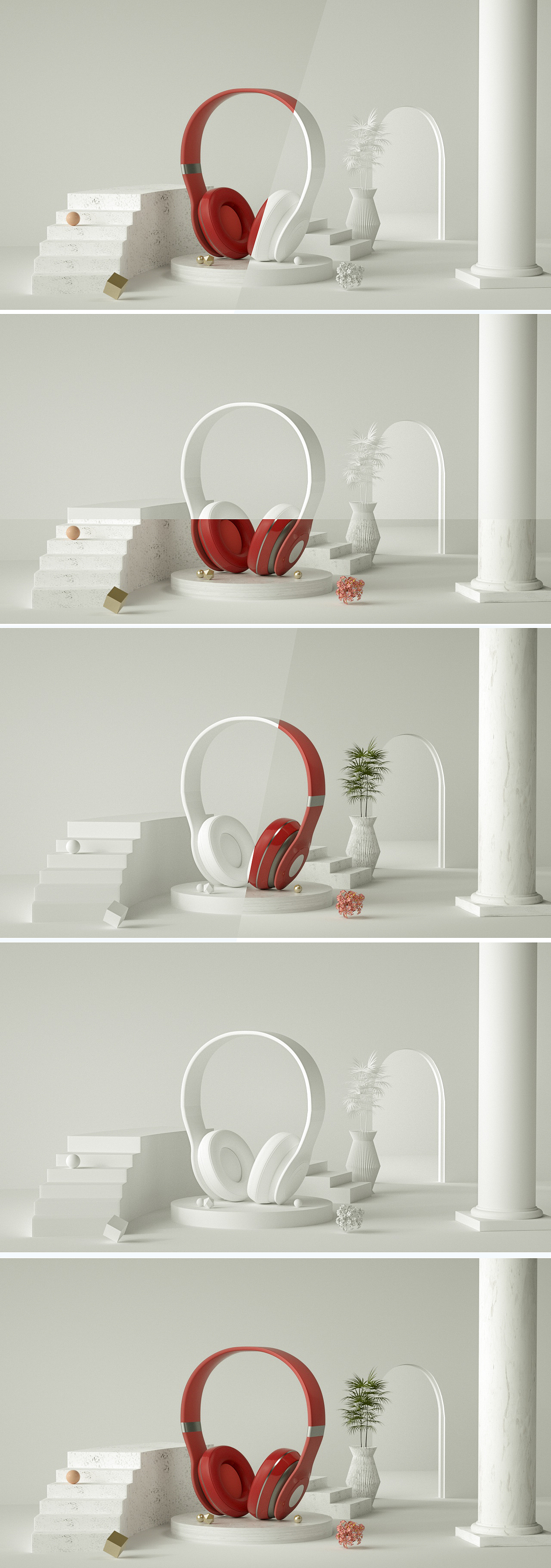 c4d孟菲斯效果风格