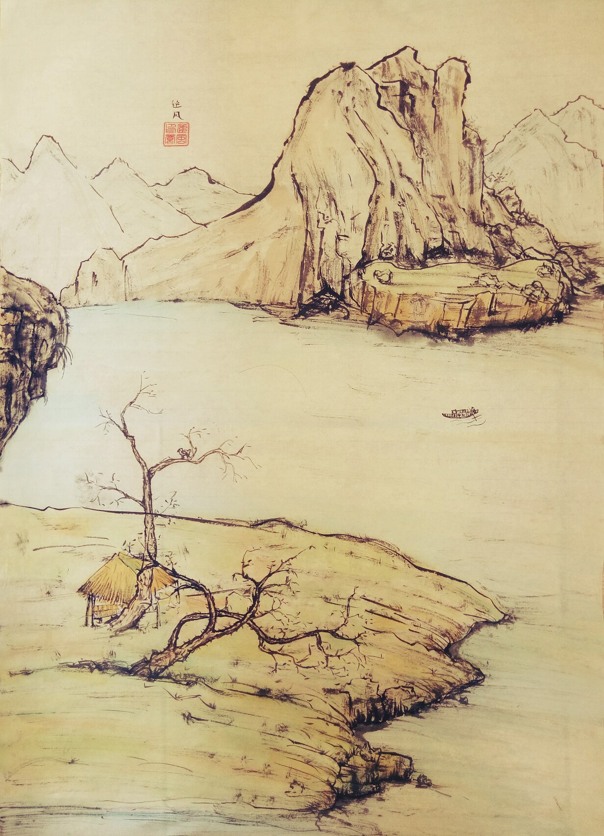 学海无涯（山水）（图ZMTI4MjU1NTgw） - 绘画 - 站酷设计师不懂追风原创素材 - 站酷ZCOOL