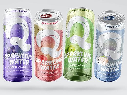 气泡水品牌/包装设计全案 — Q sparkling water