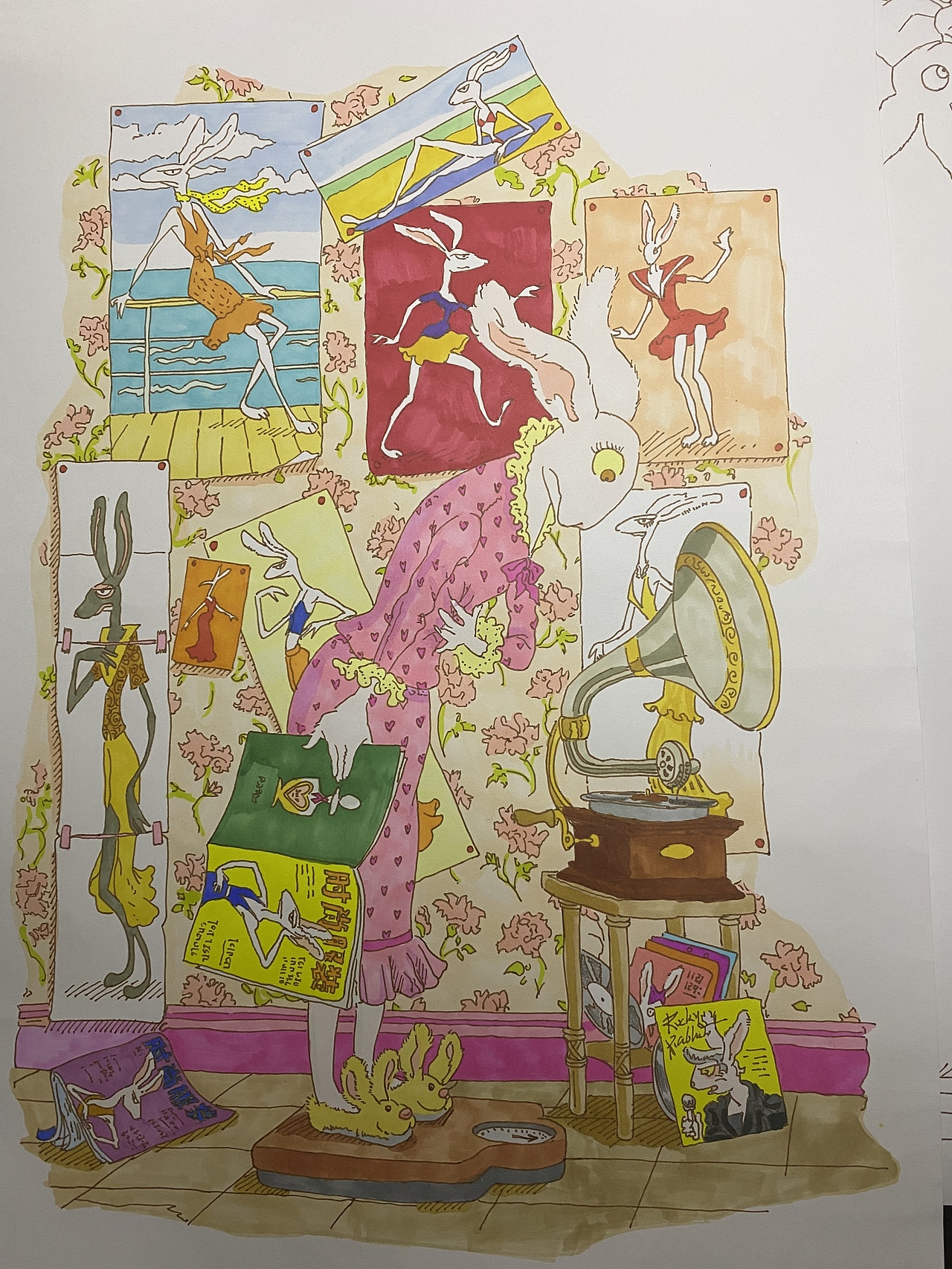 《白兔夫人》绘本临摹