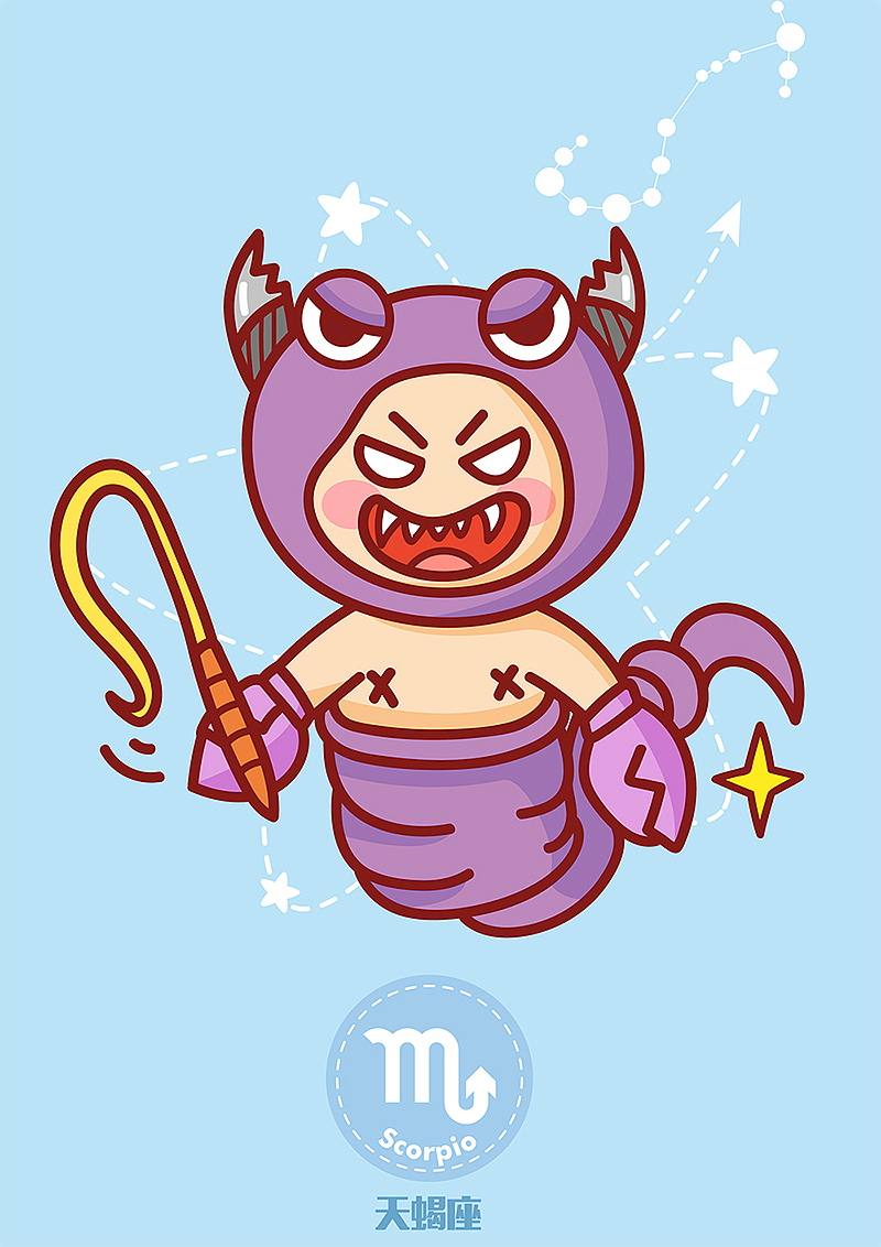 12生肖和12星座插画绘制（图ZNTg2NTQ0NzY=） - 商业插画 - 站酷设计师魏小毛原创素材 - 站酷ZCOOL