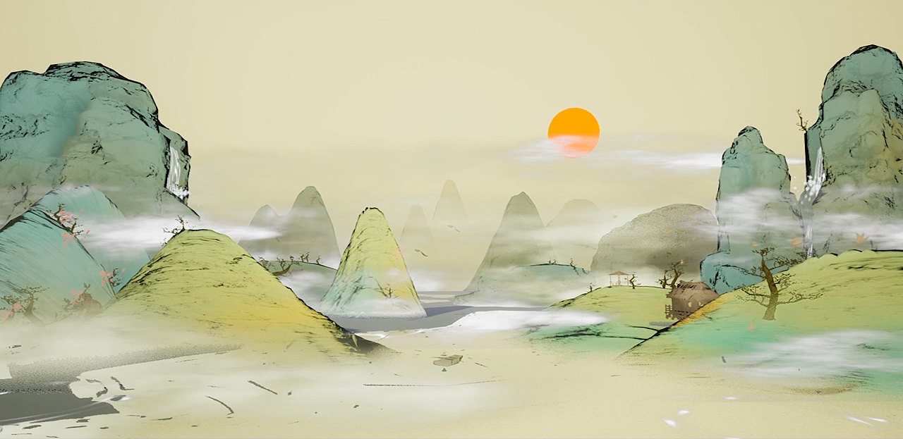 《望山归》风格化三渲二