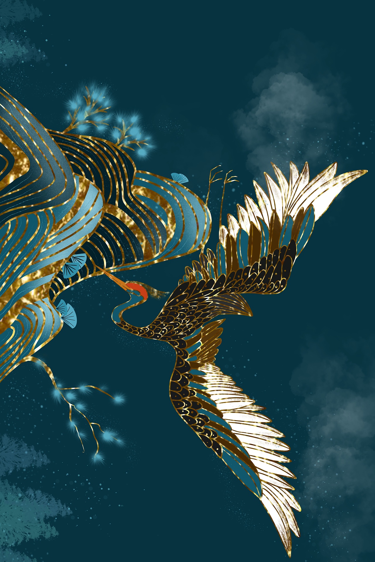 鹤|插画|其他插画|潇逸君 - 原创作品 - 站酷 (zcool)