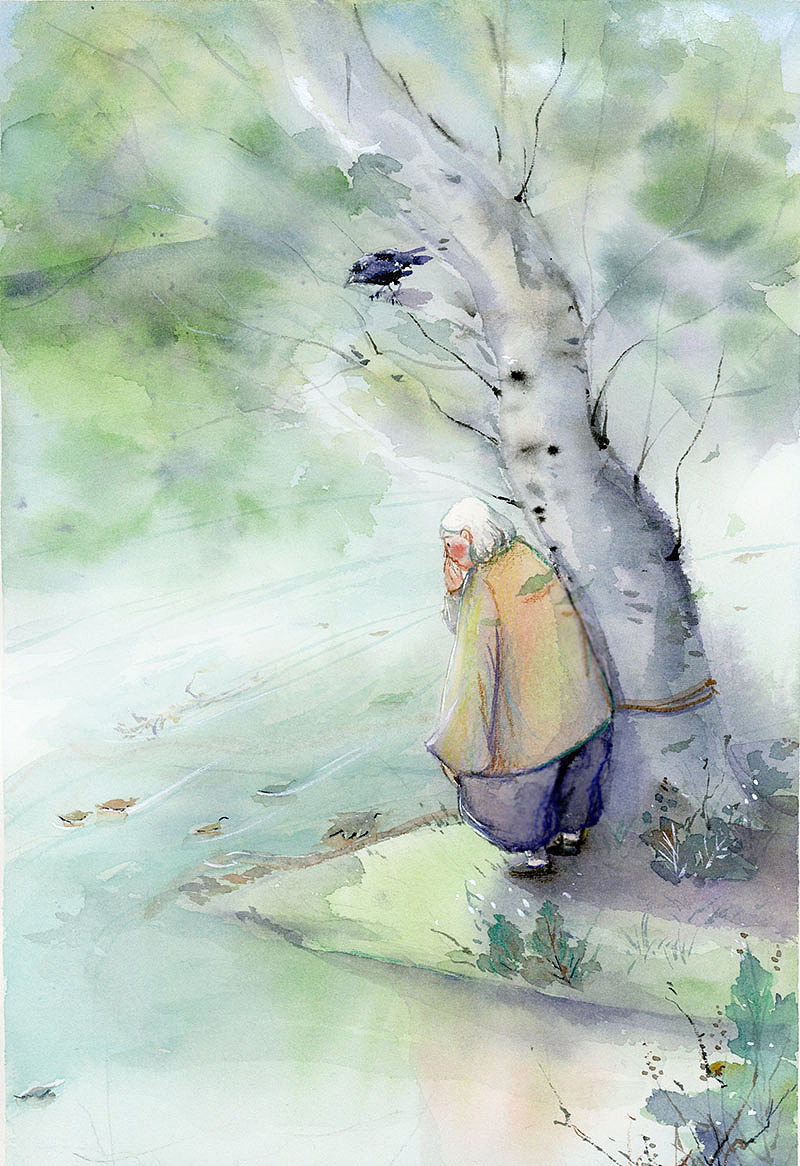 曹文轩系列-河那边的小木屋（图ZMTIwODUzNDg4） - 儿童插画 - 站酷设计师画画的山药原创素材 - 站酷ZCOOL