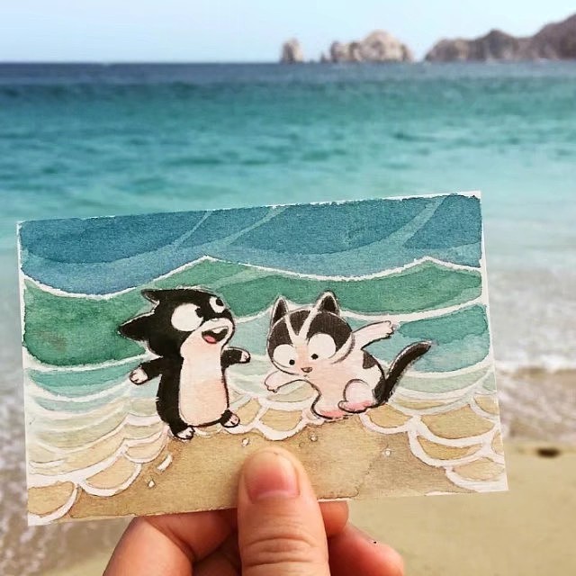 清新手绘（图ZMTI5Mjc0NjMy） - 艺术插画 - 站酷设计师一只虎斑喵呀原创素材 - 站酷ZCOOL