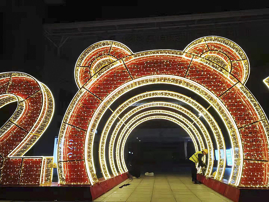 美陈郑州商场新年美陈2020年新年美陈造型亮化