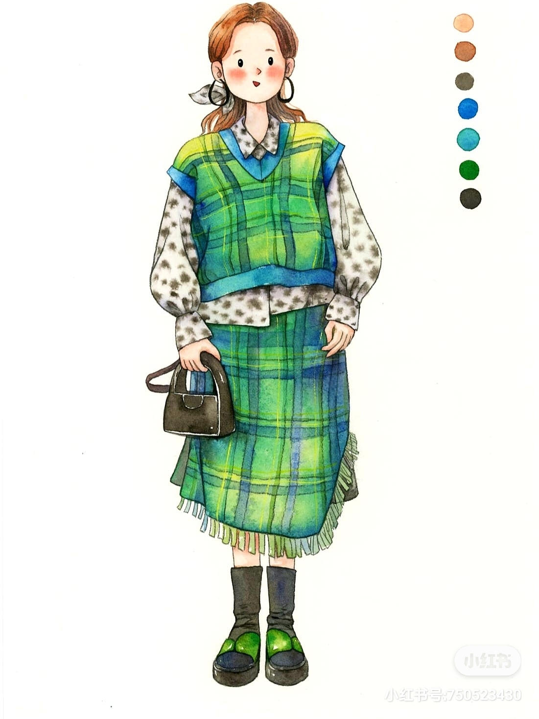 水彩手绘女孩插画（图ZMjUyNDg0NTIw） - 艺术插画 - 站酷设计师大头手绘原创素材 - 站酷ZCOOL