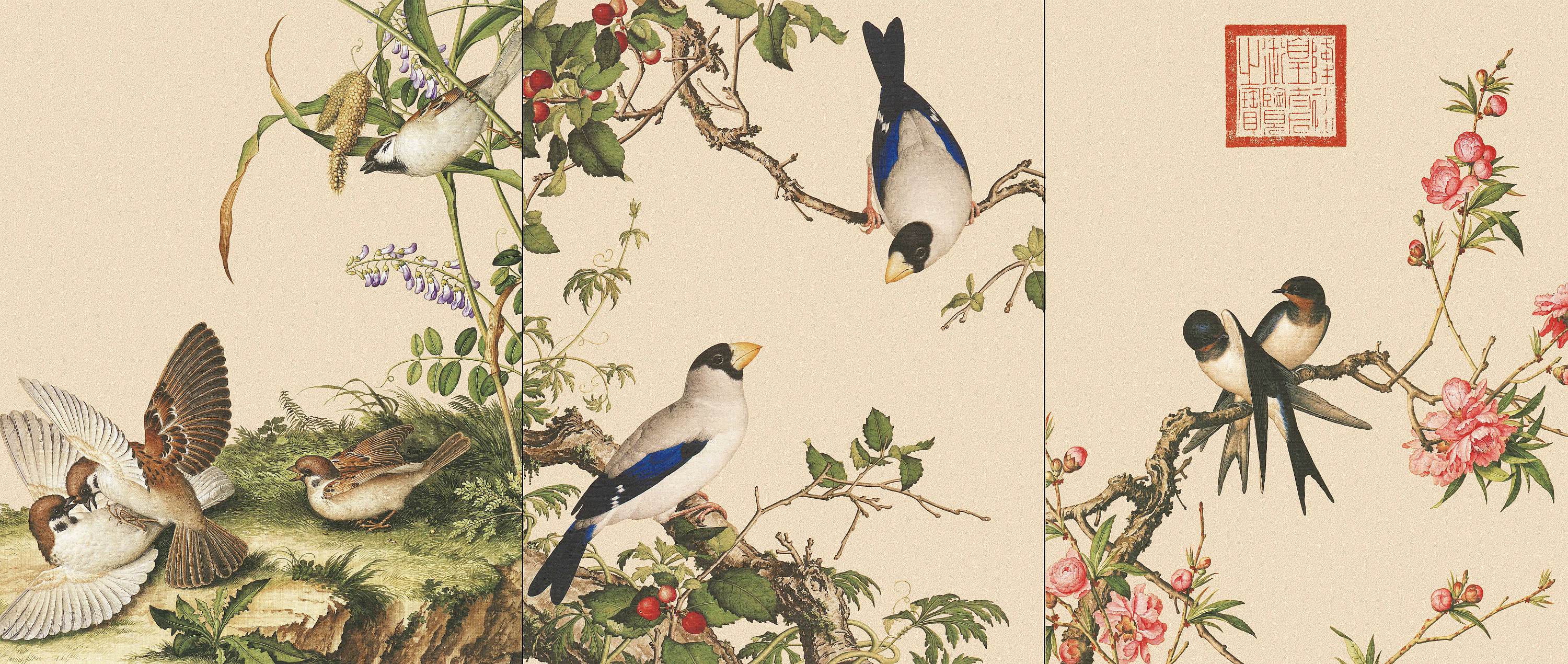 新中式花鸟装饰画组合设计图__图片素材_其他_设计图库_昵图网nipic.com