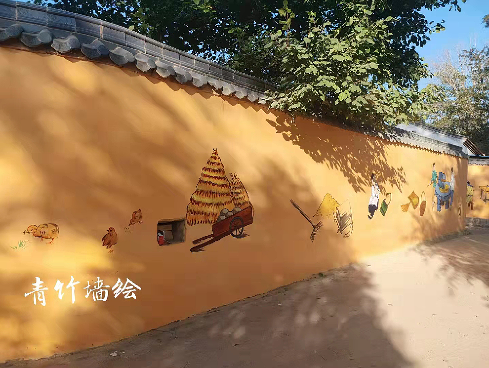 乡愁墙绘，墙绘素材，童年的记忆，我们都念念不忘。（图ZMjk0MzIxODQw） - 绘画 - 站酷设计师青竹墙绘原创素材 - 站酷ZCOOL